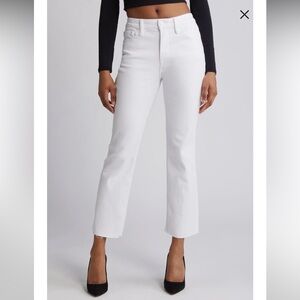 Good American Good Straight High Waist Raw Hem Straight Leg Jeans